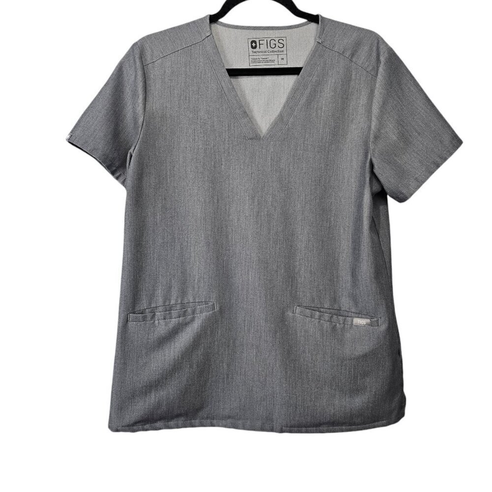 Figs Casma Three-Pocket Gray Scrub Top